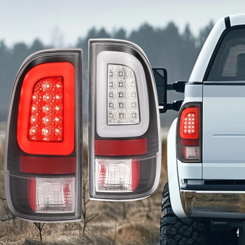 2PCS LED Chrome Clear Tail Lights Lamps For Ford F-250 F-350 F-450 SD 2008-2016