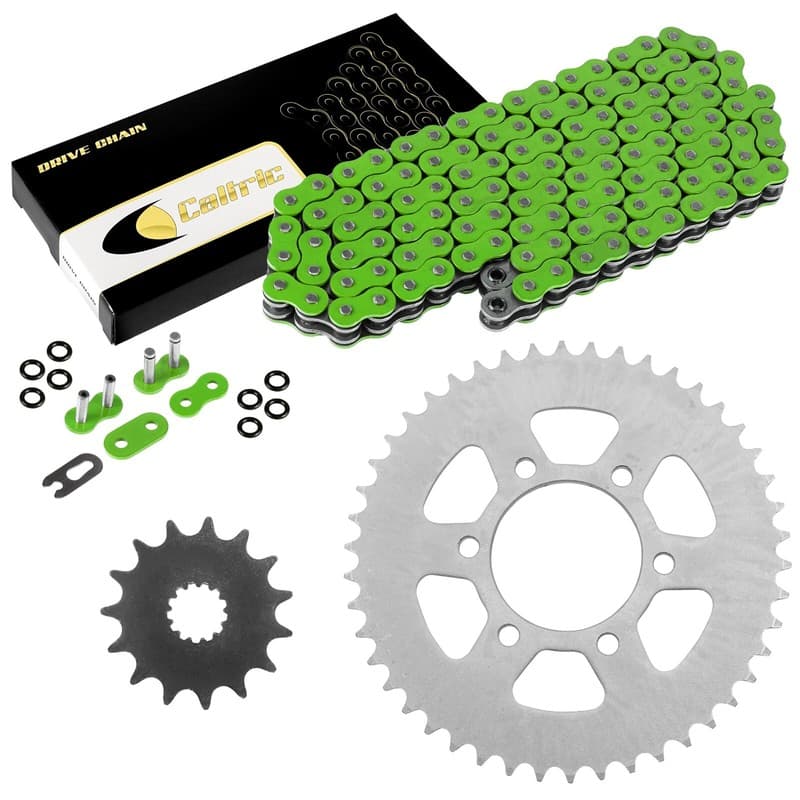 Green O-Ring Drive Chain & Sprockets Kit for Kawasaki EX650 Ninja 650R 2006-16