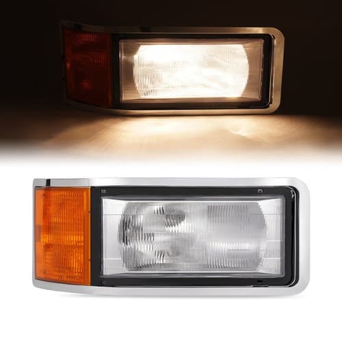 Right Side Halogen Headlight W/Bezel For Mack CH600 CH612 CL600 Truck 1990-2007
