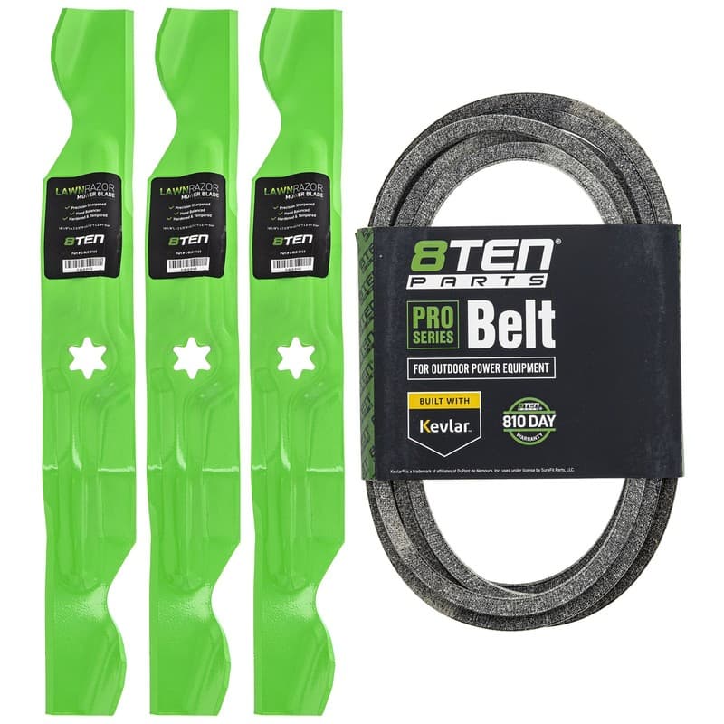 Mower Blades & Deck Belt Kit for Troy-Bilt 50 XP Mustang