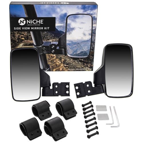 NICHE Side View Mirror Set for Yamaha Wolverine Rhino Viking 450 660 700 Black