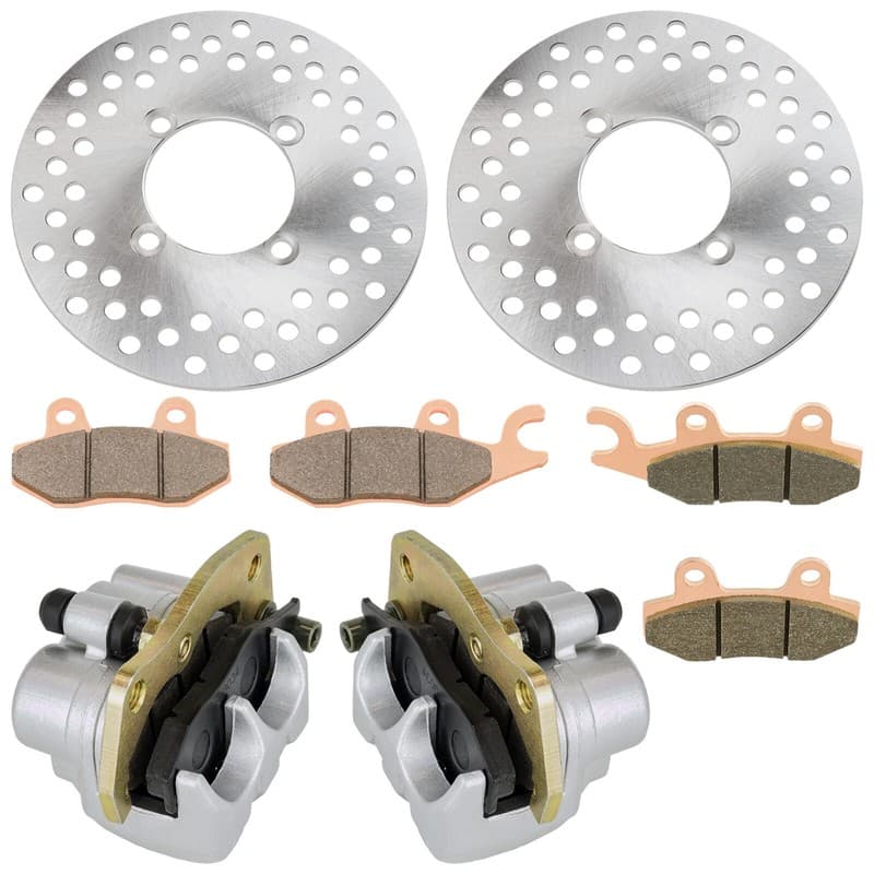 Front Left Right Brake Caliper Disc Pads For Yamaha Rhino 700 YXR700 4X4 2008-13