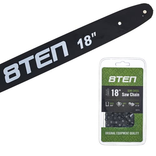 8TEN 18" Chainsaw Guide Bar & Chain .050 3/8 62DL for Husqvarna 36 240 585422162