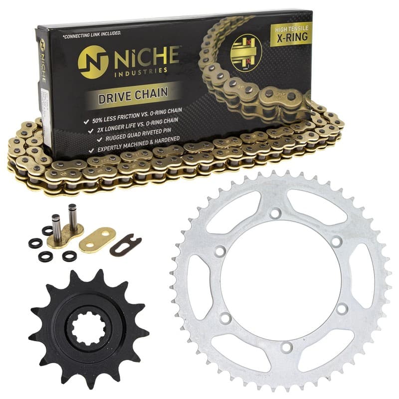 Sprocket Chain Set for Kawasaki KX250F Suzuki RMZ250 13/48 Tooth 520 X-Ring Kit