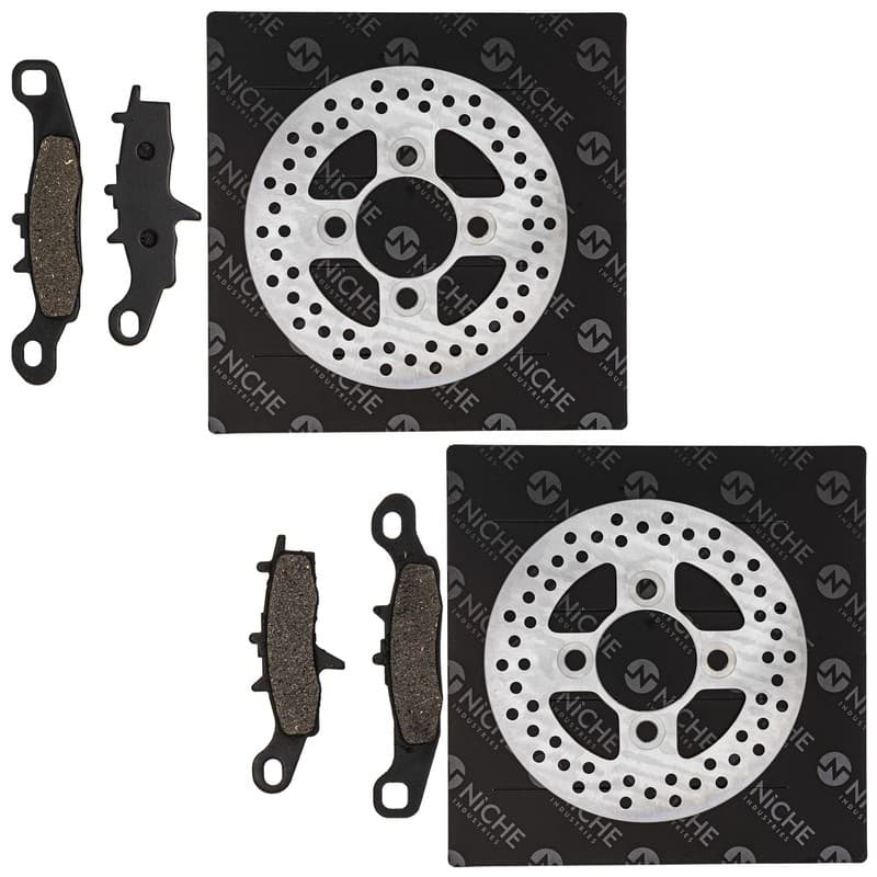 NICHE Brake Rotor Pad Kit Kawasaki KFX450R KFX700 43082-1255 Semi Metallic Front