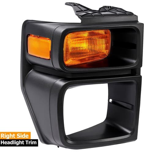 Fits 08-14 Ford E150 E250 E350 Headlight Trim Bezel w/Parking Light Passenger RH