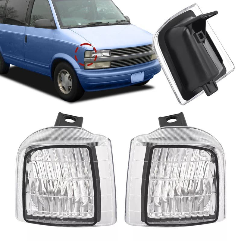 Pair For Chevy Astro & GMC Safari 95-05 Clear Chrome Corner Side Marker Lights