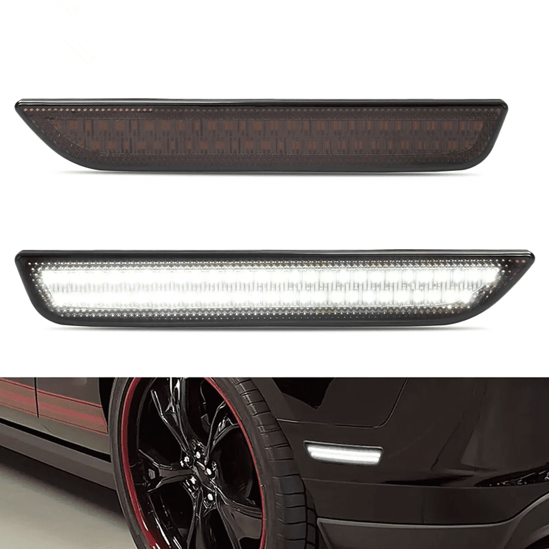 For Ford Mustang GT/Base/Shelby 2010-2014 LED Rear Side Marker Lights Smoke Lens