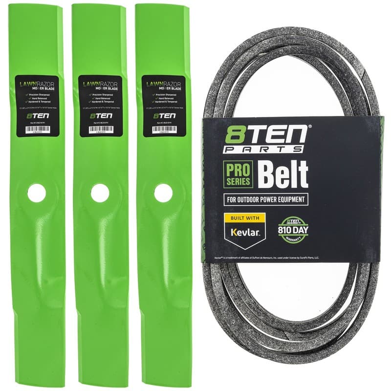 8TEN Blade Belt Kit for John Deere Z425 Z445 48 Inch AM124498 AM144377 M158130