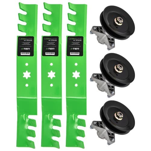 Deck Spindles & Toothed Blades Kit for Cub Cadet RZT50 LT1050 SLT1550 SLTX1050