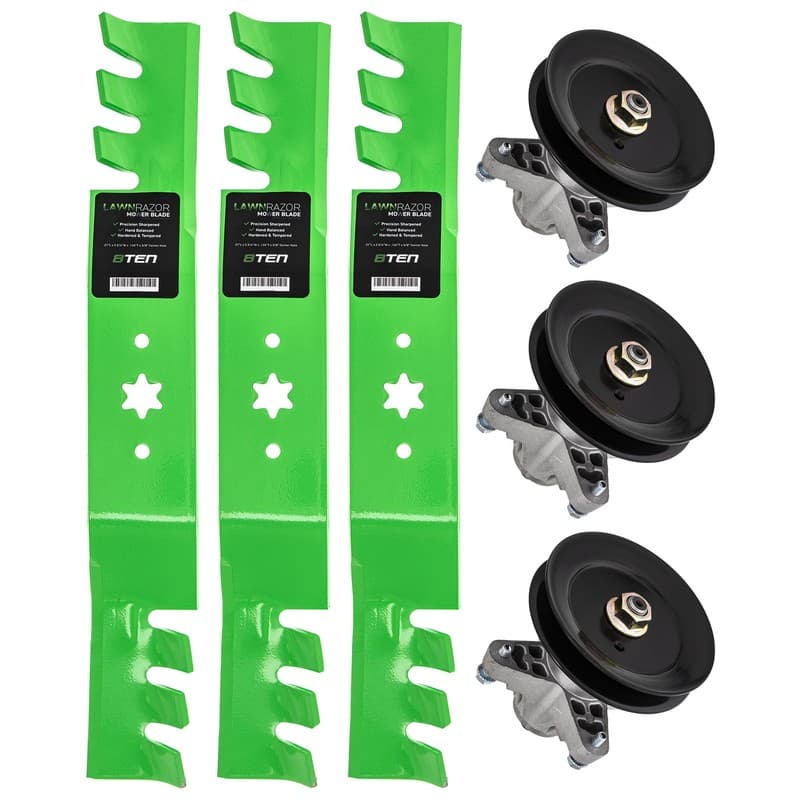 Deck Spindles & Toothed Blades Kit for Cub Cadet RZT50 LT1050 SLT1550 SLTX1050