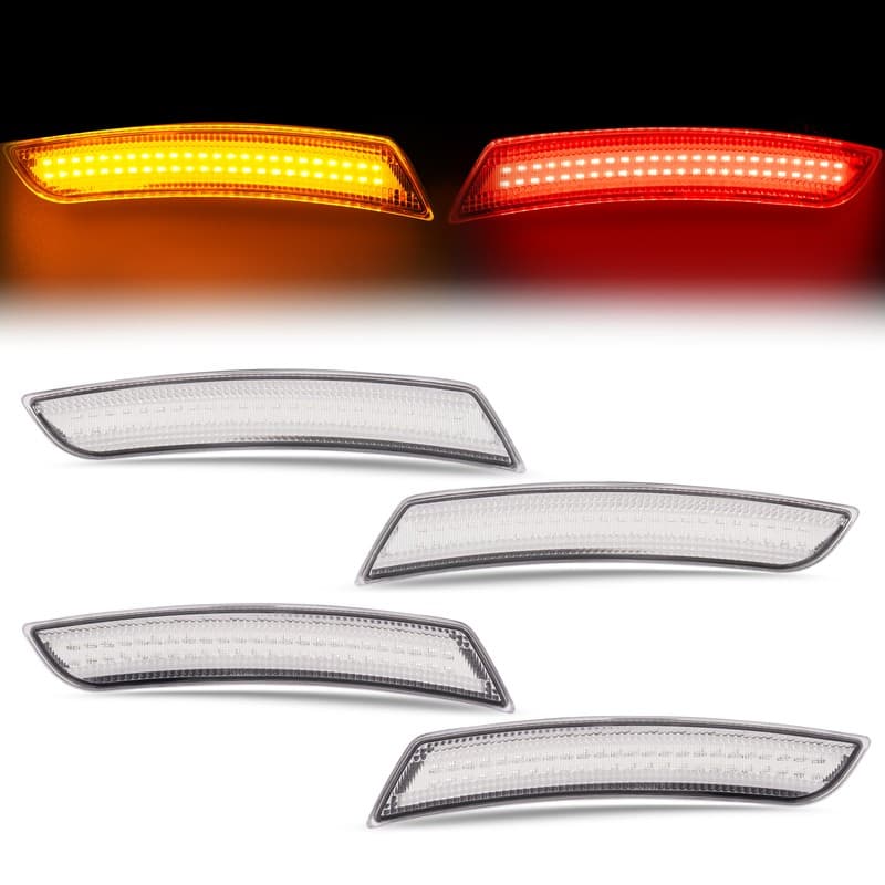 For Chevy Camaro Cadillac CTS ATS 14-24 4PCS Clear Lens LED Side Marker Lights