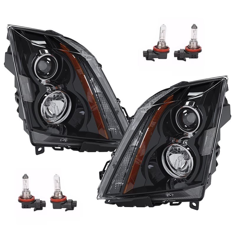 For 2008-2014 2015 Cadillac CTS CT-S Projector Halogen Headlights Assembly LH+RH