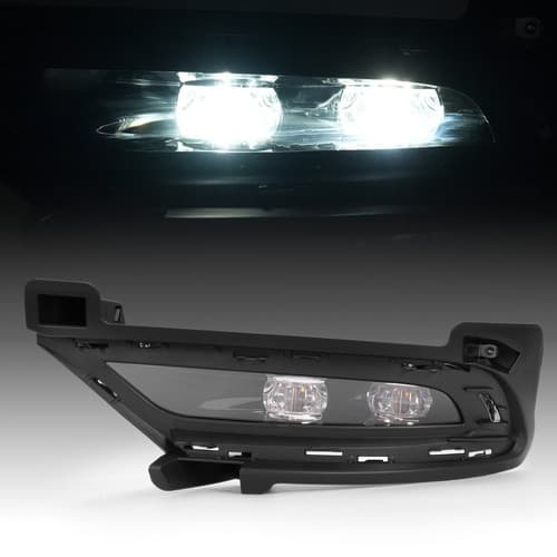 Bumper LED Fog Light Clear For Chrysler 300 2015-2024 Driver Side W/Black Bezel