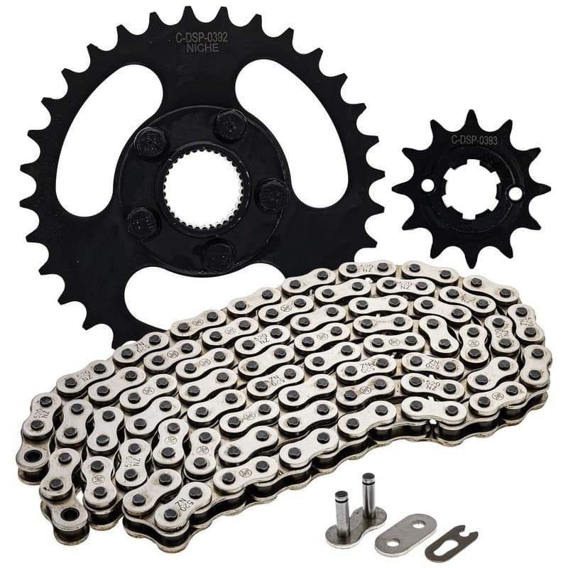 NICHE Sprocket Chain Set for Polaris RZR 170 12/32 Tooth 520 Front Rear Kit