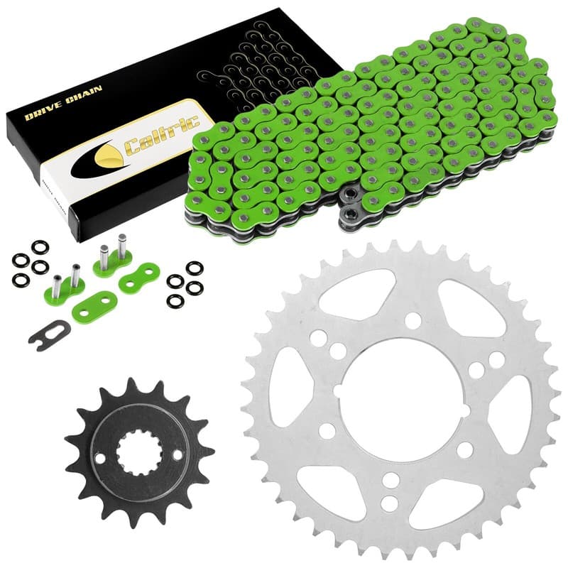 Green O-Ring Drive Chain & Sprockets Kit for Kawasaki ZX-6R ZX-6Rr Ninja 98-04