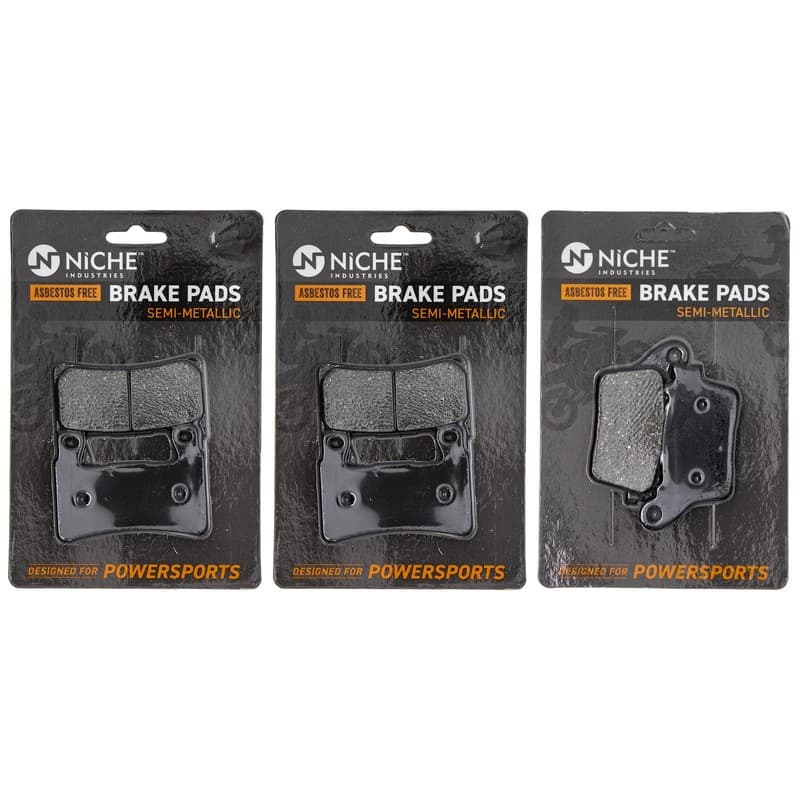 NICHE Brake Pad Set for Kawasaki Ninja ZX6R 43082-0131 Front Rear Semi-Metallic