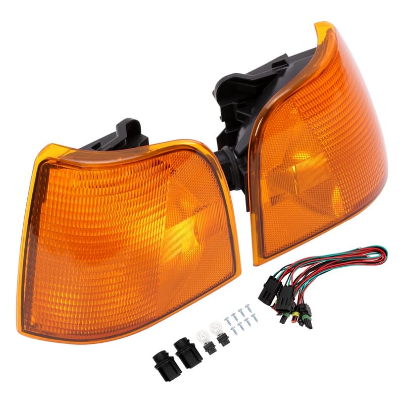 2PC For Peterbilt 375 378 Trucks Turn Signal Corner Lights w/Bulbs & Wiring kit
