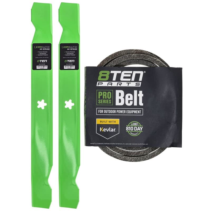 Mower Blades & Deck Belt Kit for Husqvarna 445 YTH2042 YTH18542 YTH2242 YTA18542