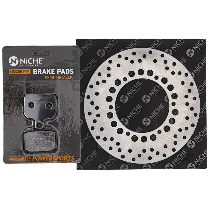 NICHE Rear Brake Rotor Pad Kit for Ducati 61340951A 49240032A Semi Metallic