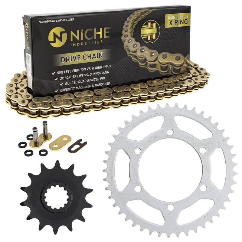 Sprocket Chain Set for Kawasaki Ninja 250R 14/45 Tooth 520 X-Ring Rear Front Kit