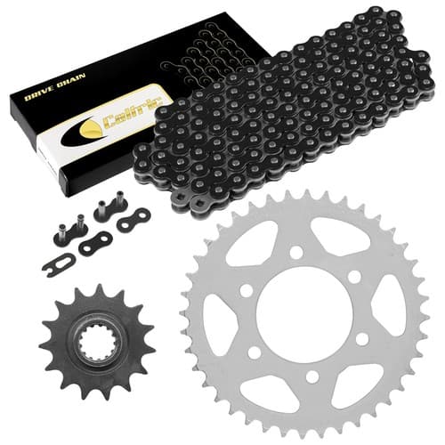 Black Drive Chain And Sprocket Kit for Kawasaki Ninja ZX-6R ZX600 1998-2002
