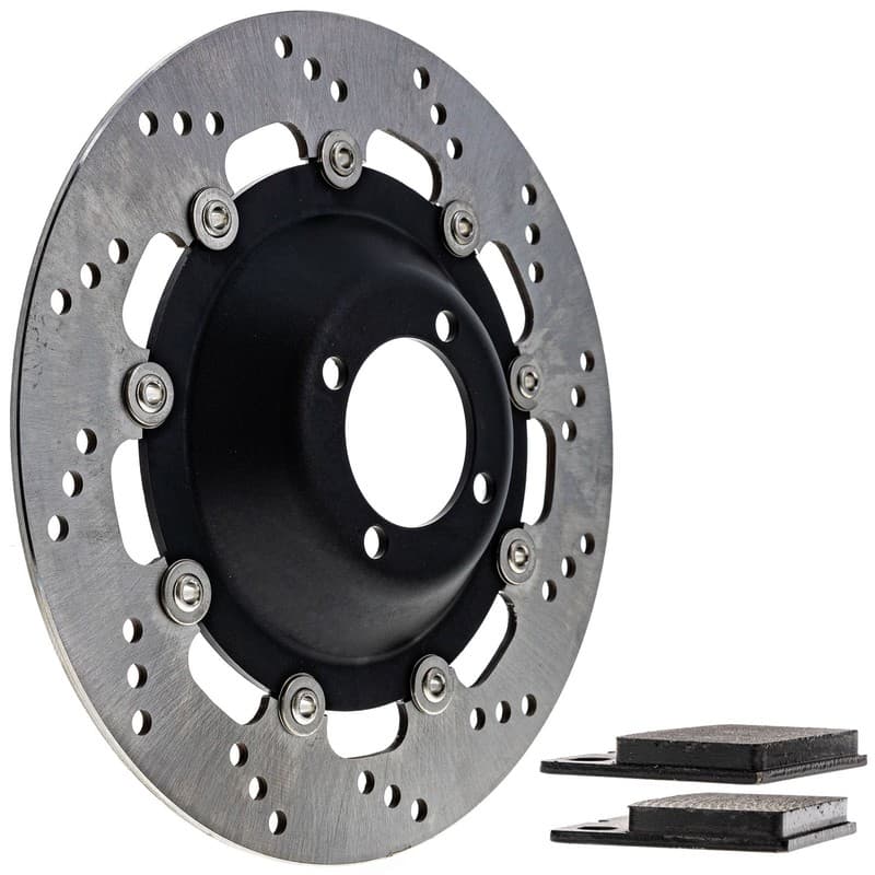 NICHE Front Left Brake Rotor Pad Kit for BMW K75 K100 34217657025 Semi Metallic