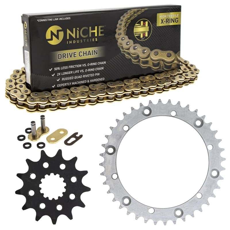Sprocket Chain Set for Yamaha Raptor 660R 13/40 Tooth 520 X-Ring Front Rear Kit