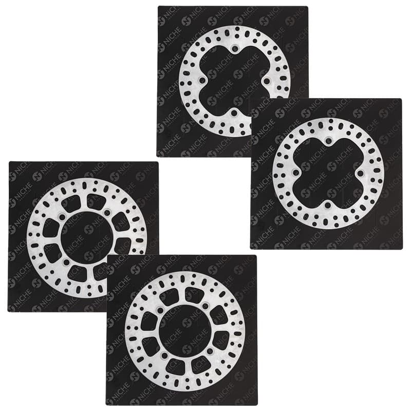 NICHE Front Rear Brake Rotor Kit for Yamaha Grizzly 700 550 1HP-F582T-00-00