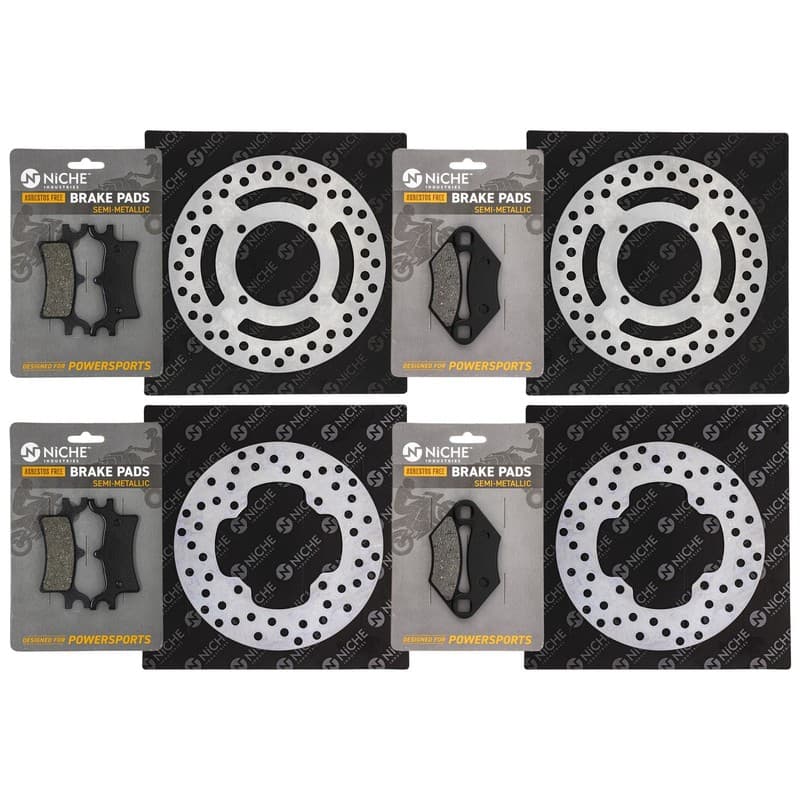 NICHE Brake Rotor Pad Kit for Polaris Sportsman 500 600 Semi Metallic