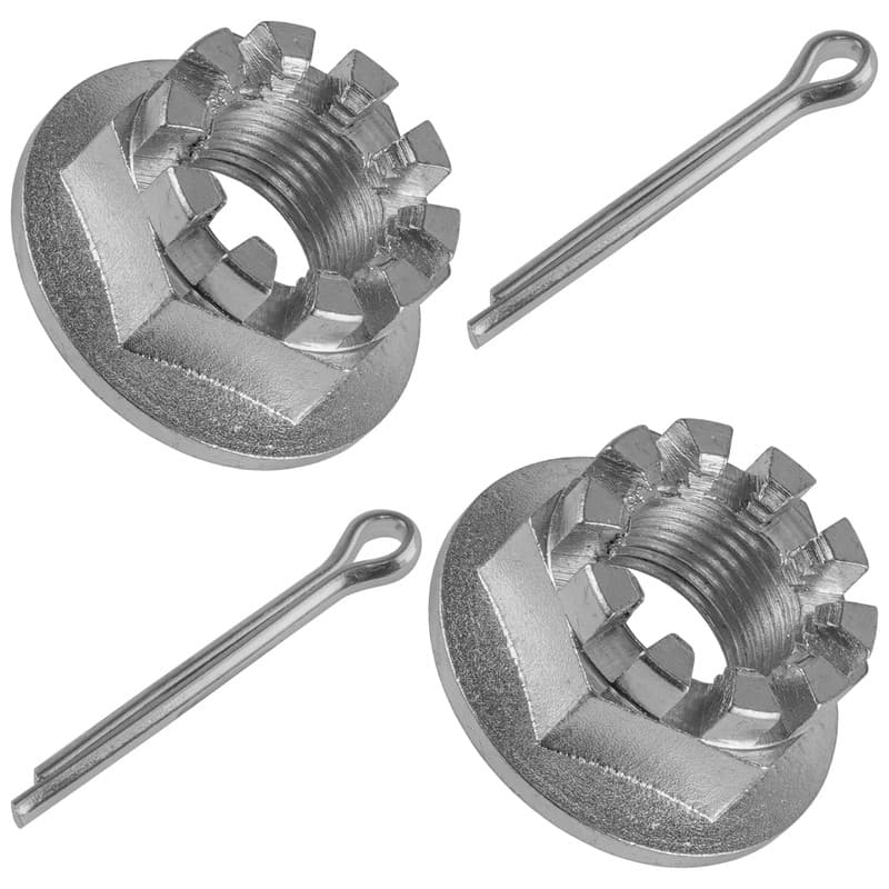 Set of 2 Front Axle Castle Nuts & Pins for Honda TRX250 Recon 250 1997-2026